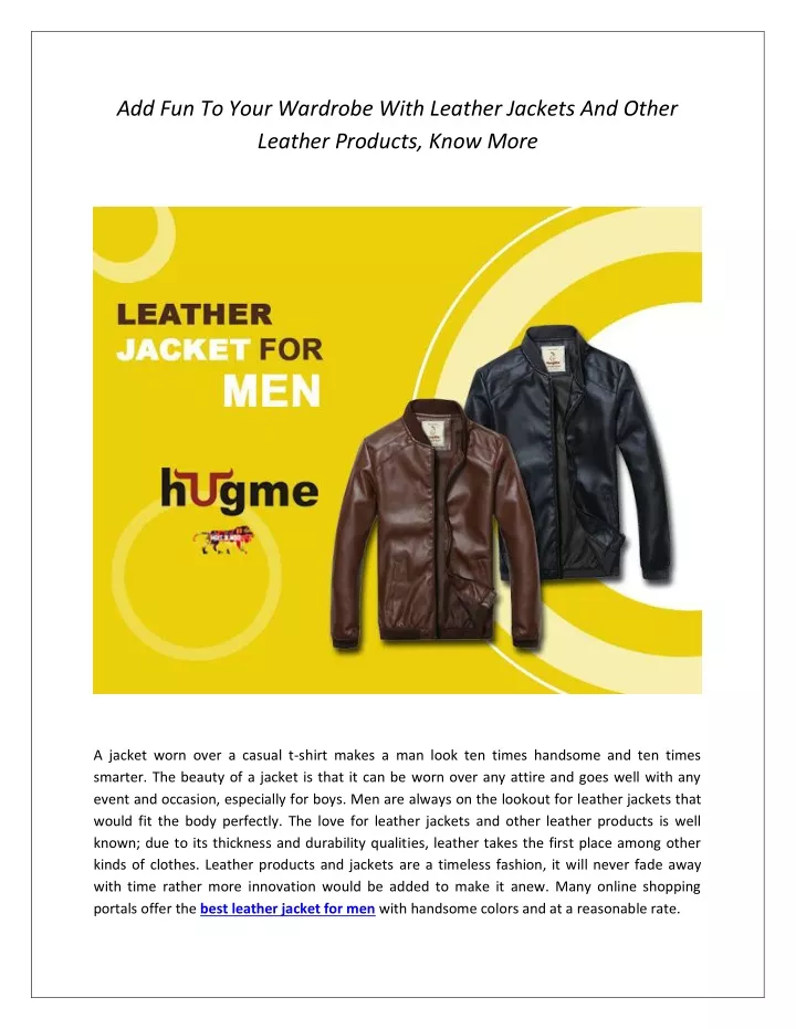 add fun to your wardrobe with leather jackets