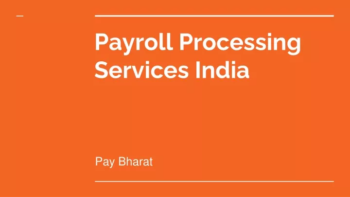 payroll processing services india