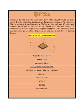 Buy bitcoins  Vancouver Bitcoin