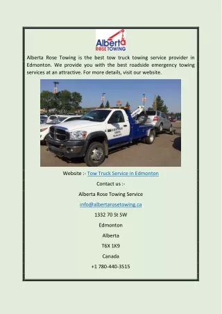 Tow Truck Service in Edmonton