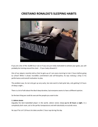 CRISTIANO RONALDO’S SLEEPING HABITS