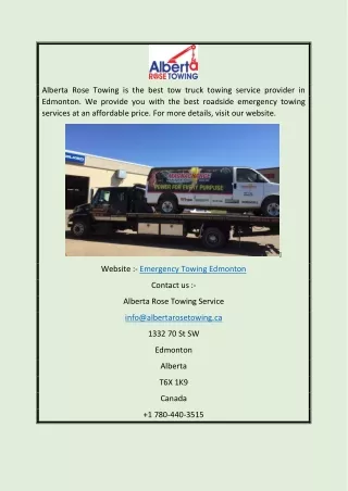 Emergency Towing Edmonton