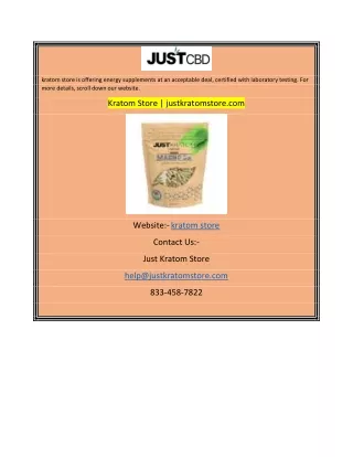 kratom store is offering energy supplements