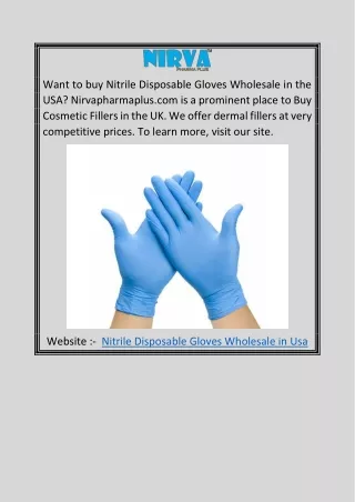 Nitrile Disposable Gloves Wholesale in Usa