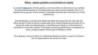 Bilbao - objetos perdidos y encontrados en españa