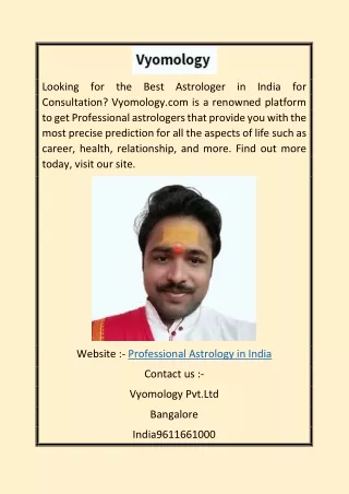 Professional Astrology in India