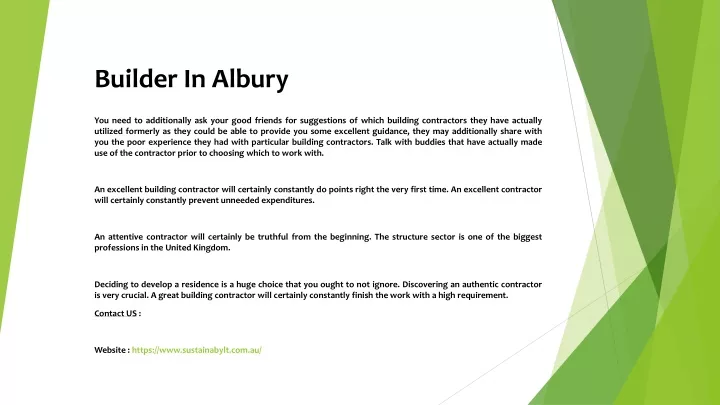 builder in albury