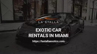 Exotic Car Rentals In Miami