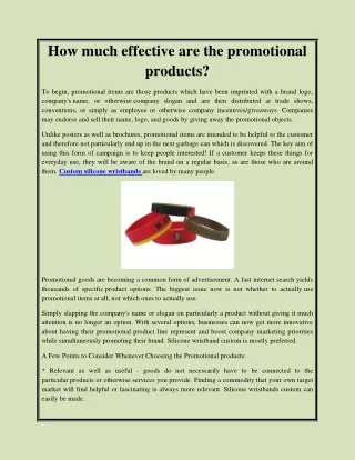 How much effective are the promotional products