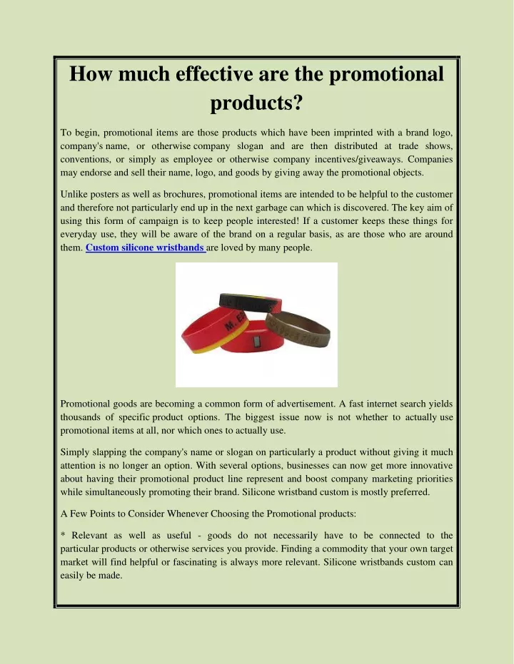 how much effective are the promotional products