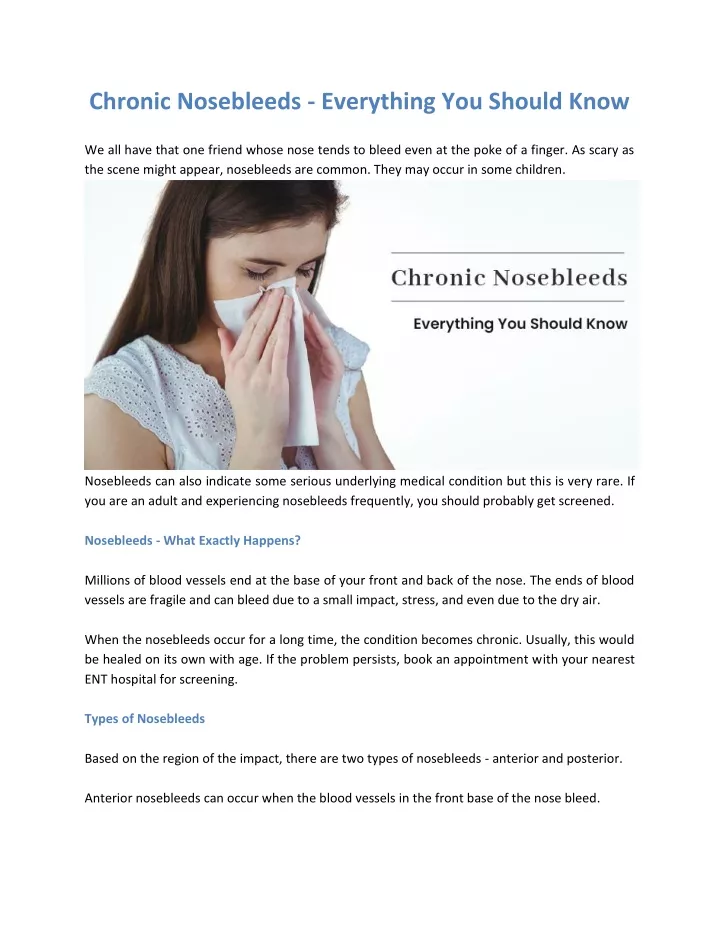 chronic nosebleeds everything you should know