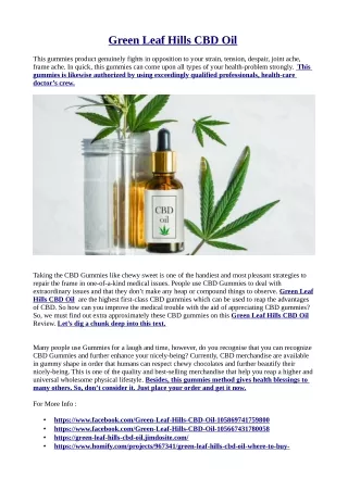 Green Leaf Hills CBD Oil