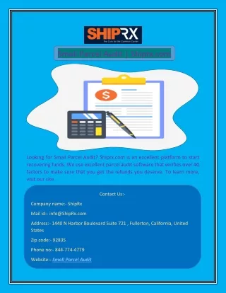Small Parcel Audit | Shiprx.com