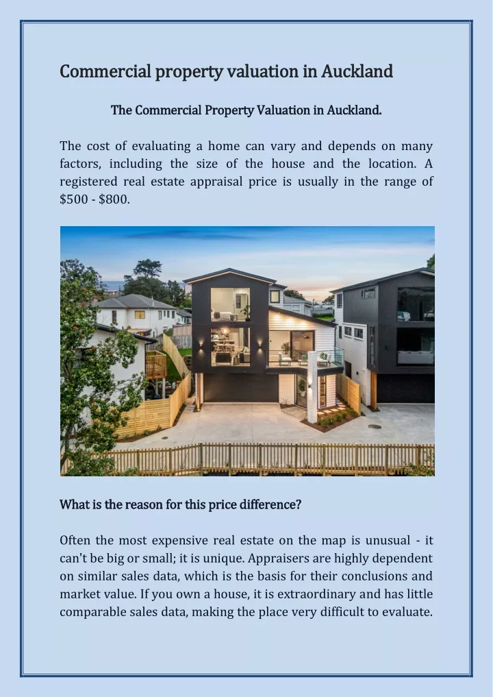 commercial property valuation in auckland