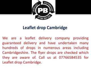 leaflet drop cambridge