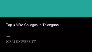 Top 3 MBA Colleges In Telangana