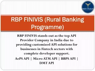 rbp finivis rural banking programme