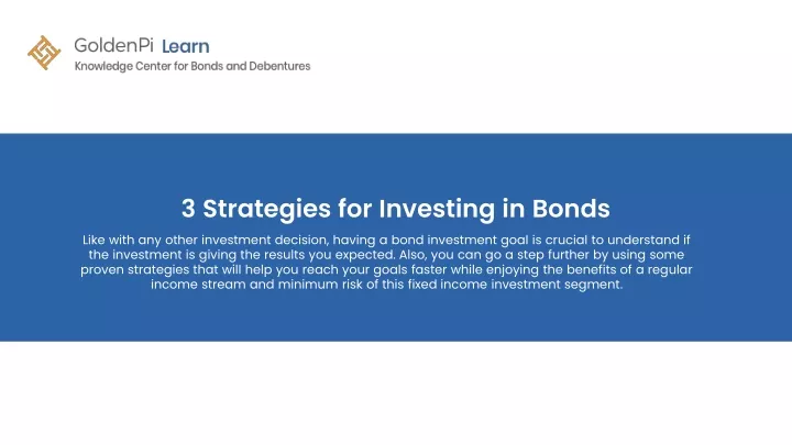 3 strategies for investing in bonds