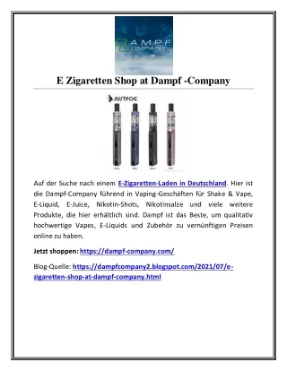 E Zigaretten Shop at Dampf-Company