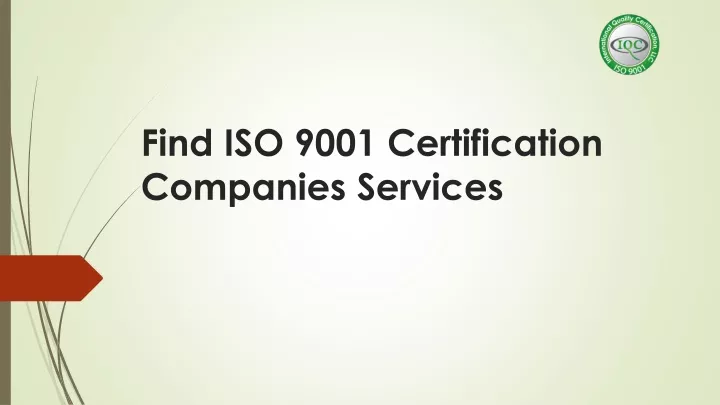 find iso 9001 certification companies services