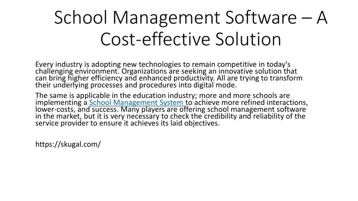 school management software a cost effective solution