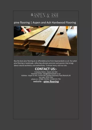 pine flooring | Aspen and Ash Hardwood Flooring