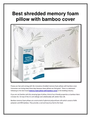 best shredded memory foam pillow with bamboo cover