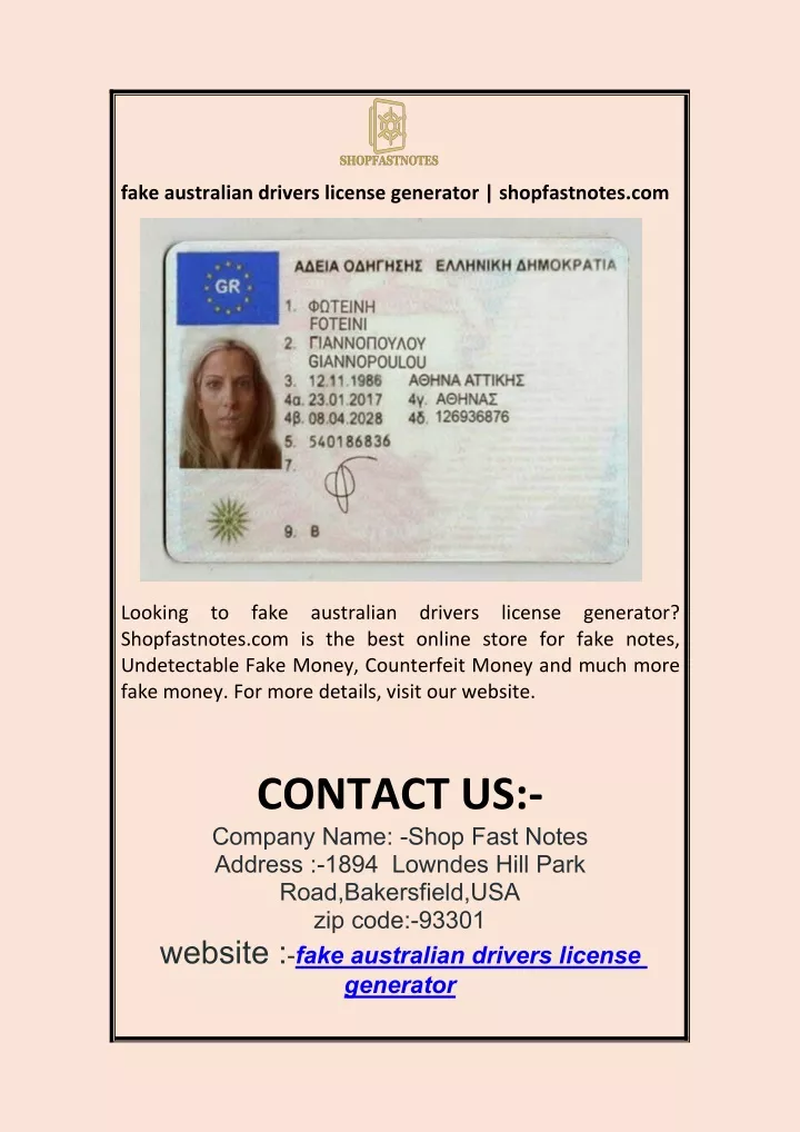 fake australian drivers license generator