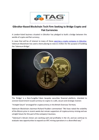 gibraltar based blockchain tech firm seeking