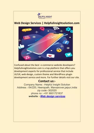 Web Design Services | Helpfulinsightsolution.com