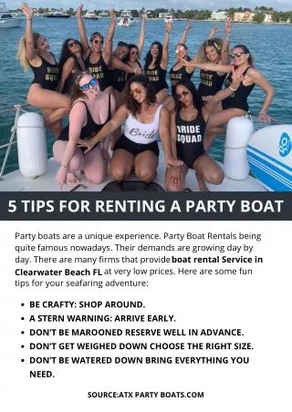 5 TIPS FOR RENTING A PARTY BOAT