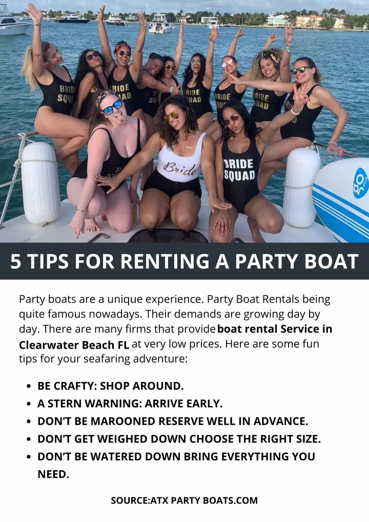 5 tips for renting a party boat