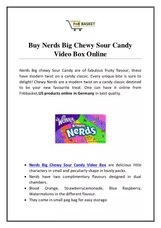 Buy Nerds Big Chewy Sour Candy Video Box Online