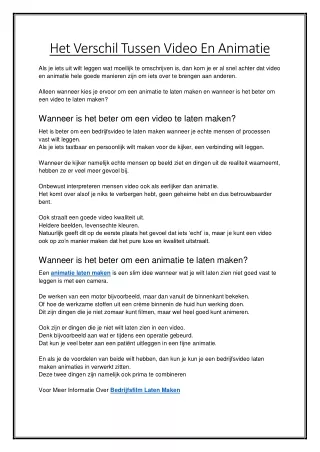 het verschil tussen video en animatie