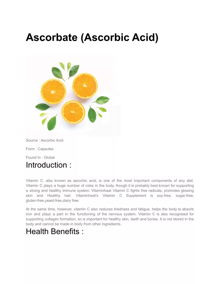 ascorbate ascorbic acid