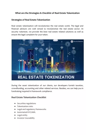 what are the strategies checklist of real estate