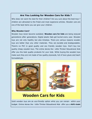 Are You Looking for Wooden Cars for Kids ?