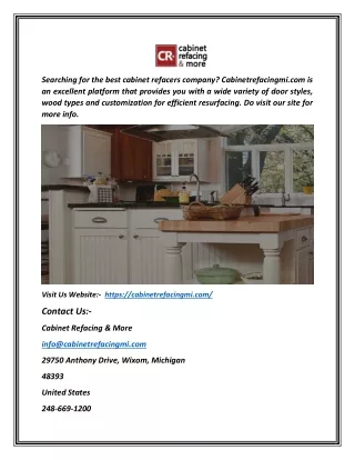 Cabinet Refacers | Cabinetrefacingmi.com