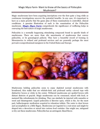 Magic Myco Farm- Want to Know all the basics of Psilocybin Mushroom-converted