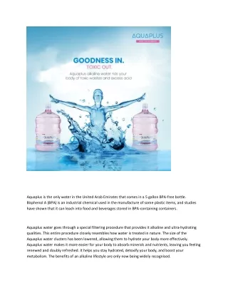 Best  BPA Free Alkaline water in Dubai