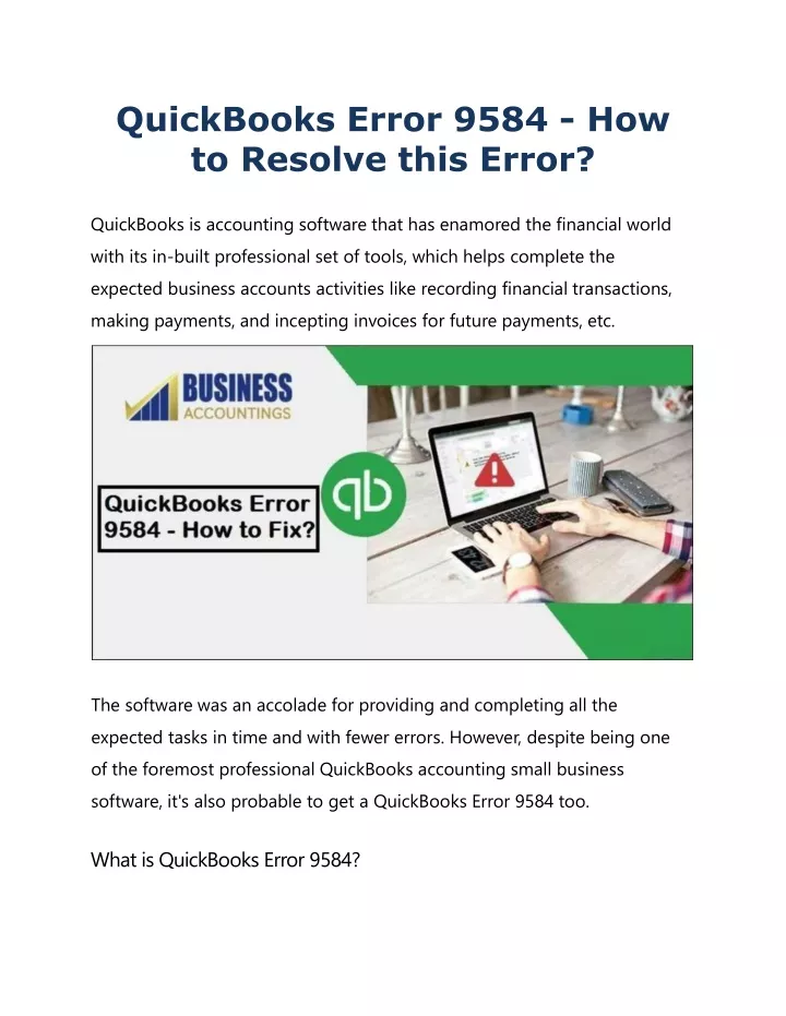 quickbooks error 9584 how to resolve this error