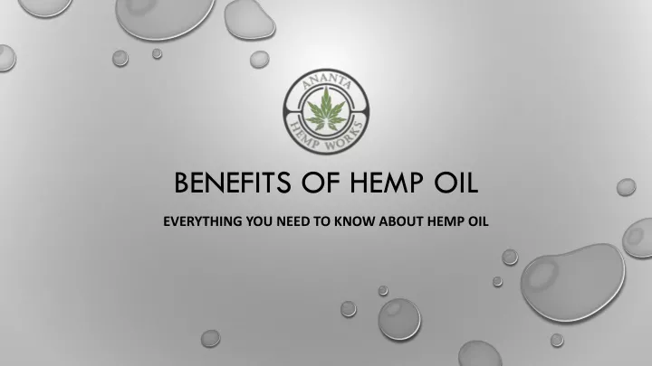 benefits of hemp oil