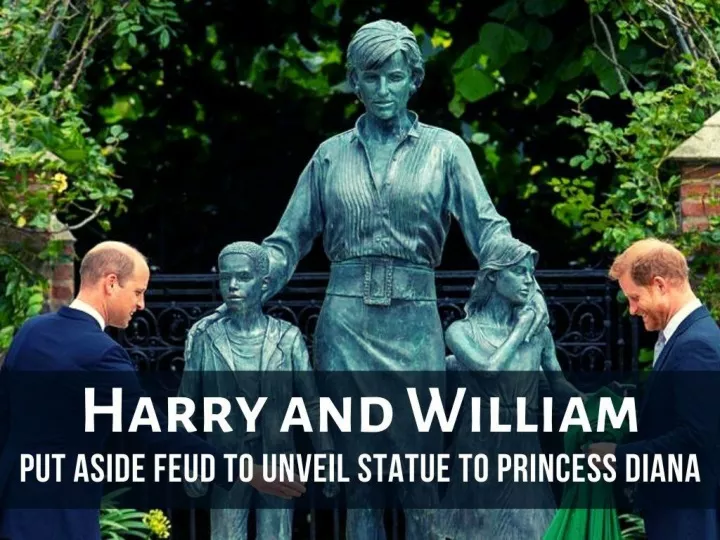 harry and william put aside feud to unveil statue to princess diana