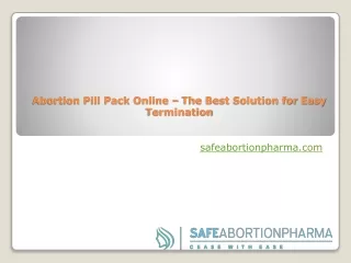 abortion pill pack online the best solution for easy termination
