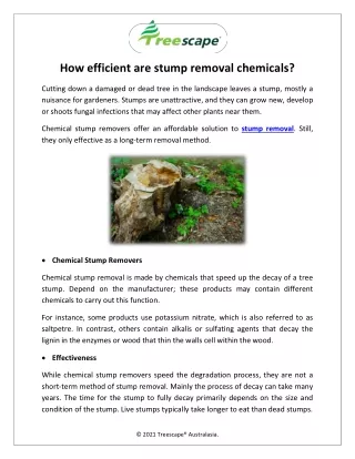 How efficient are stump removal chemicals?