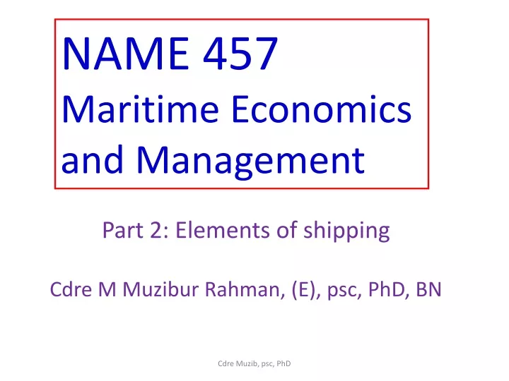 name 457 maritime economics and management
