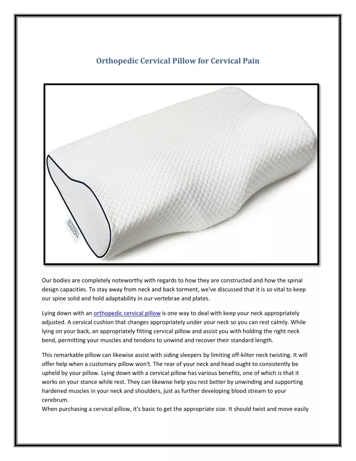 orthopedic cervical pillow for cervical pain