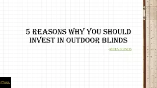 5 Reasons Why You Should Invest In Outdoor Blinds