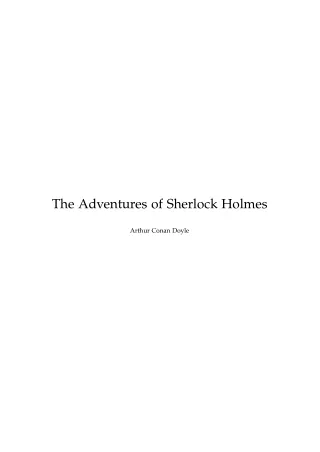the adventures of sherlock holmes