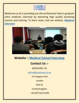 Medical School Interview  S